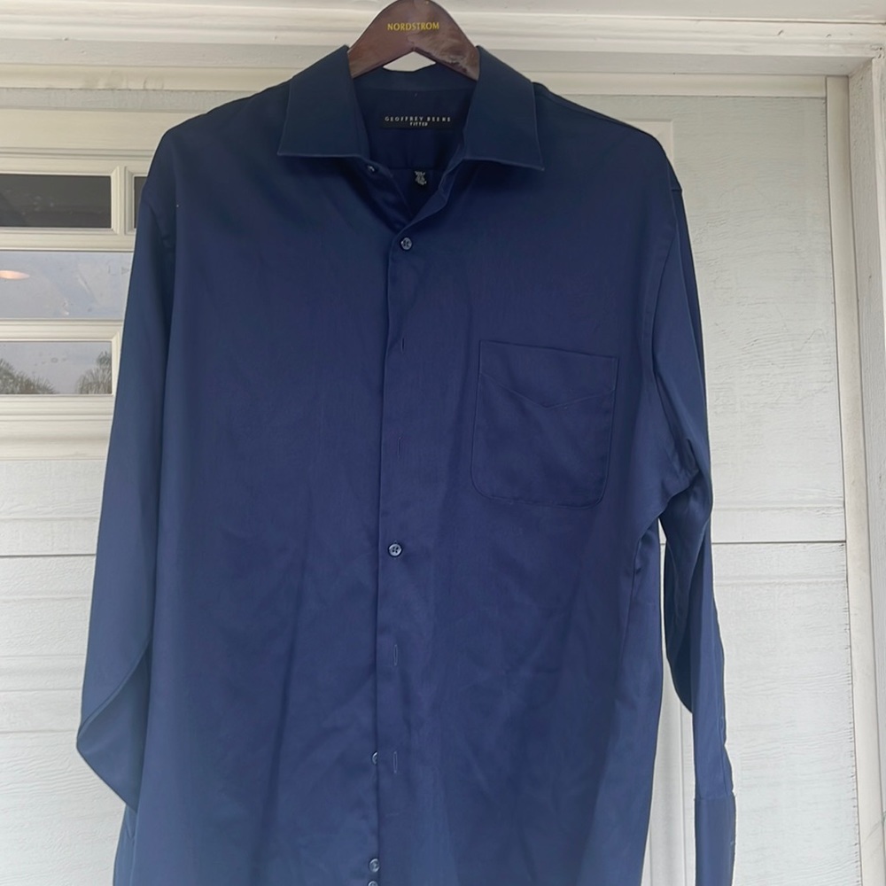 Geoffrey Beene | Fitted Dress Shirt, 32/33-17 1/2 Blue dress shirt